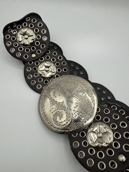 Vintage Western Concho Leather Belt